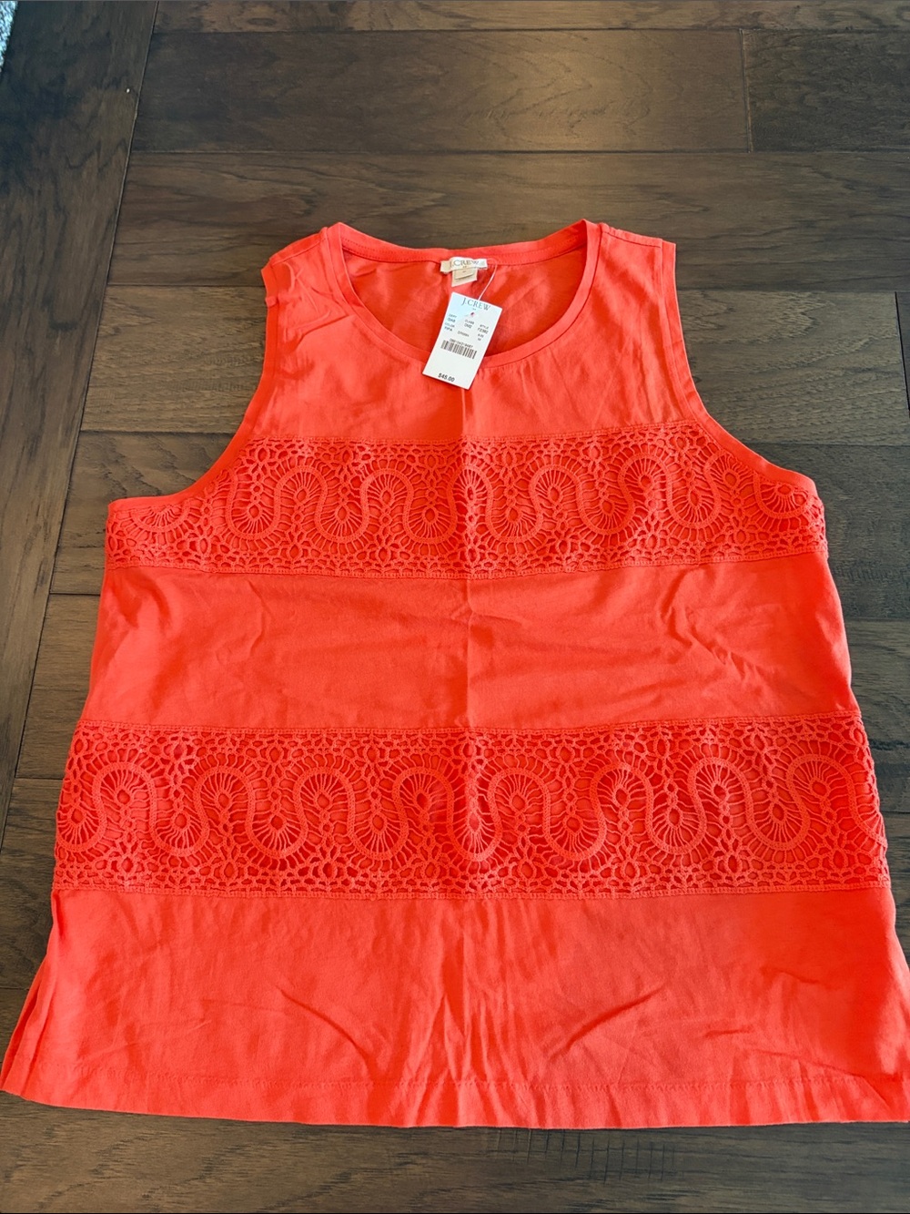 New With Tags JCrew Lace Detail Top Sz M
